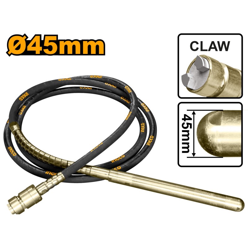 Гибкий вал для вибратора с булавой 45мм INGCO VBP1451