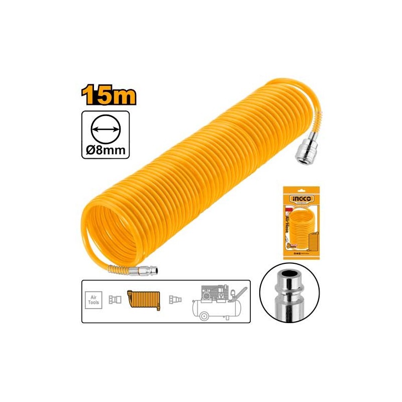 Шланг спиральный для компрессора 15м INGCO AH1151