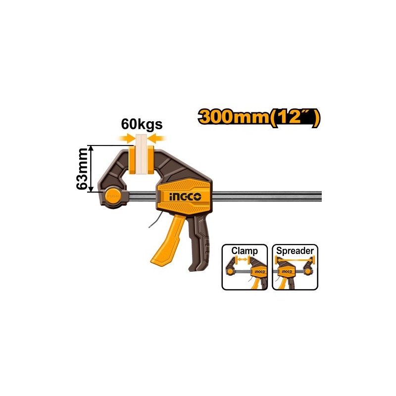 Быстрозажимная струбцина 63х300 мм INDUSTRIAL INGCO HQBC01602