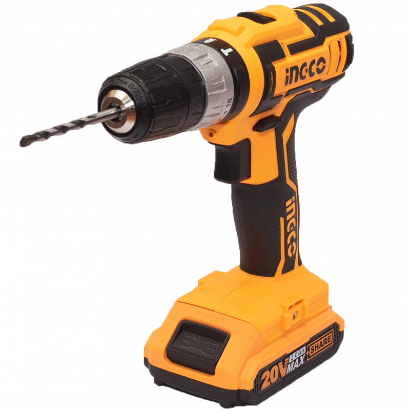 Шуруповерт аккумуляторный ударный 20В/2*2Ач INGCO CIDLI200215
