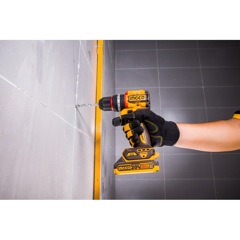 Aккумуляторный ударный шуруповерт  2*2.0 Ah  INGCO 55Nm...