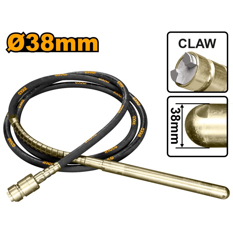 Гибкий вал для вибратора с булавой 38мм INGCO VBP1381