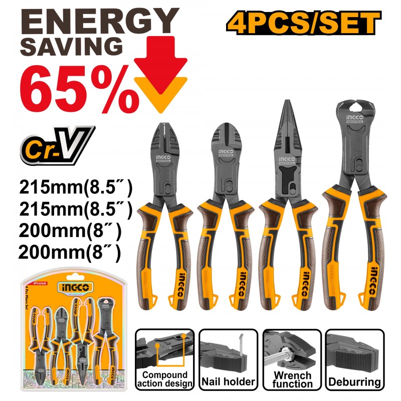 Набор плоскогубцев 4шт. INGCO HKCPS5841