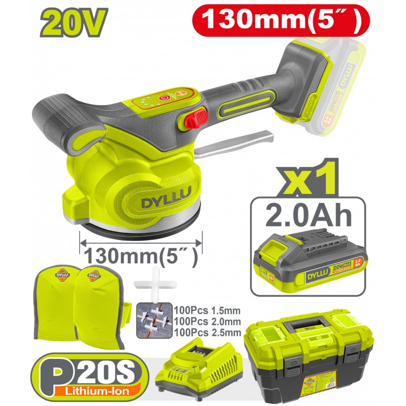 Виброприсоска аккумуляторная Li-Ion 20V/1*2Ah DYLLU DTTVM1D125