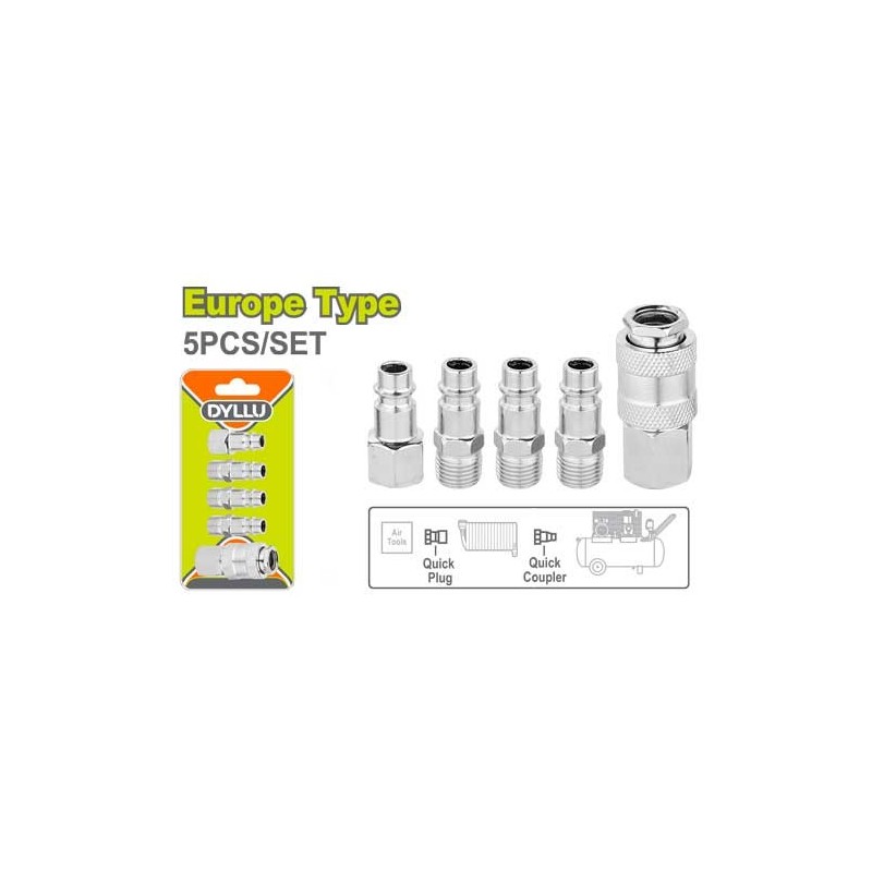 Набор быстроразъемных пневматических соединителей 5шт. DYLLU...