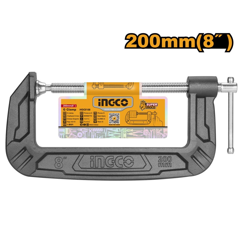 Струбцина столярная тип G  200мм INGCO HGC0108
