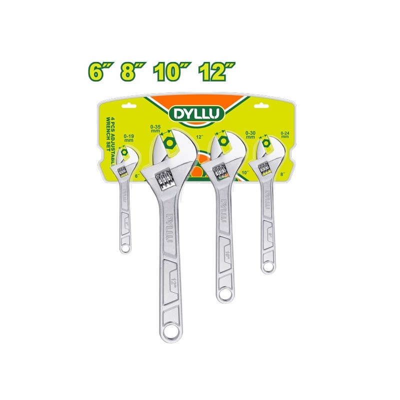 Набор разводных гаечных ключей 4шт, DYLLU DTAW174K
