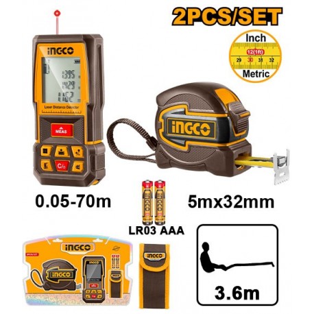 Набор лазерного дальномера 2шт INGCO HLDD241201