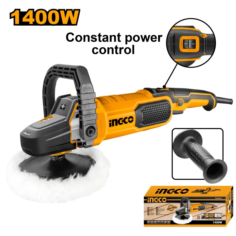 Полировальная машинка INGCO AP140028 с диском 180 мм