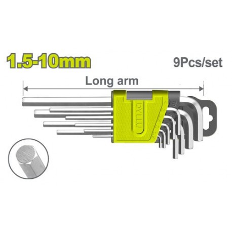 Набор шестигранников HEX 9 шт.1.5-10mm DYLLU DTHK1291