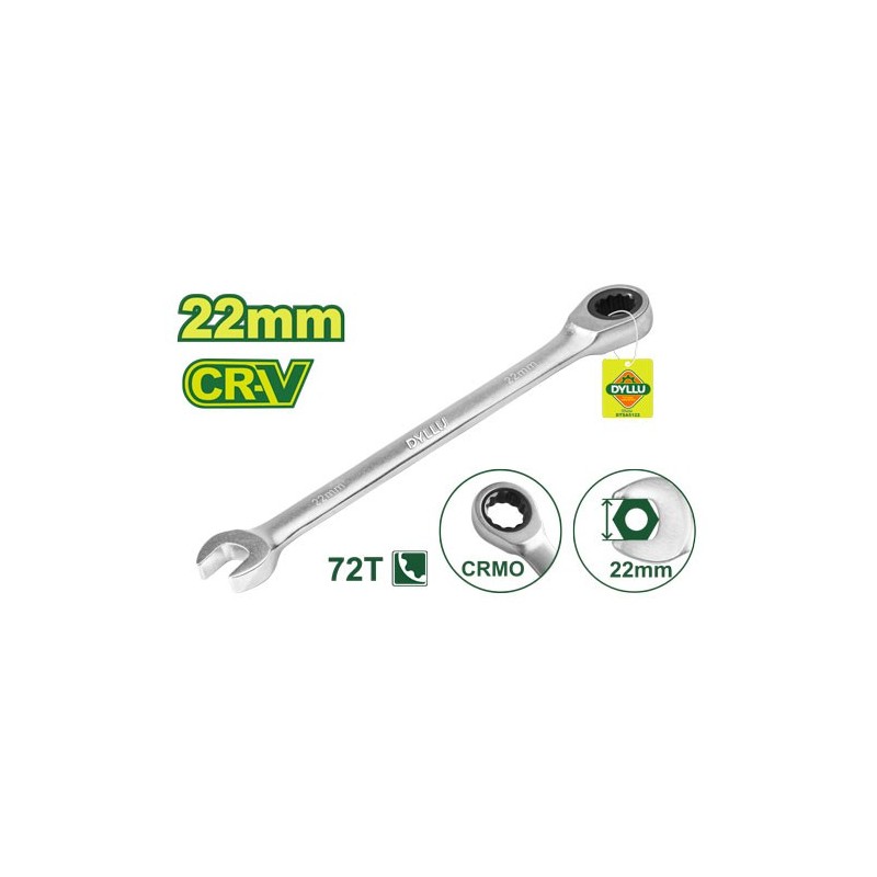 Ключ комбинированный с трещоткой 22 мм CR-V DYLLU DTSA5122