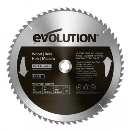 Диск по дереву 355мм Evolution GW355TCT-60