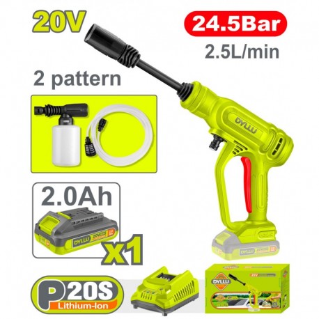 Аккумуляторная мойка высокого давления 24,5Бар 20В/1*2.0Ач DYLLU DTQX01203
