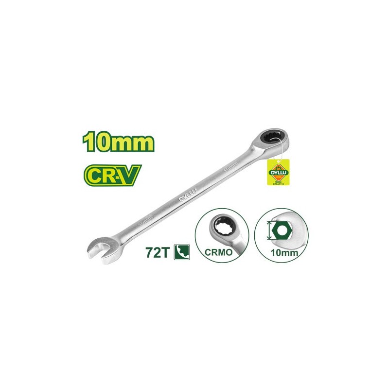 Ключ комбинированный с трещоткой 10 мм CR-V DYLLU DTSA5110