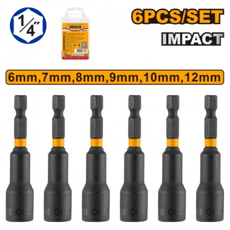 Набор шестигранных бит 6 штук 6-12 мм INGCO AMN65061