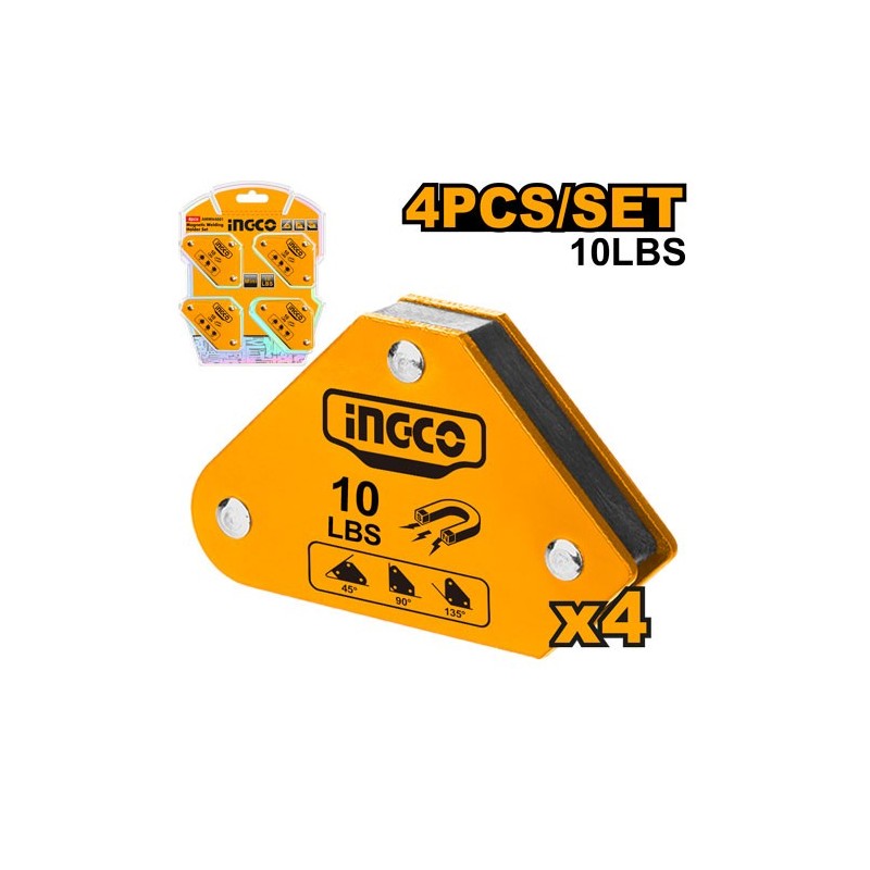 Угольник магнитный для сварки набор 4шт INGCO AMWH4001
