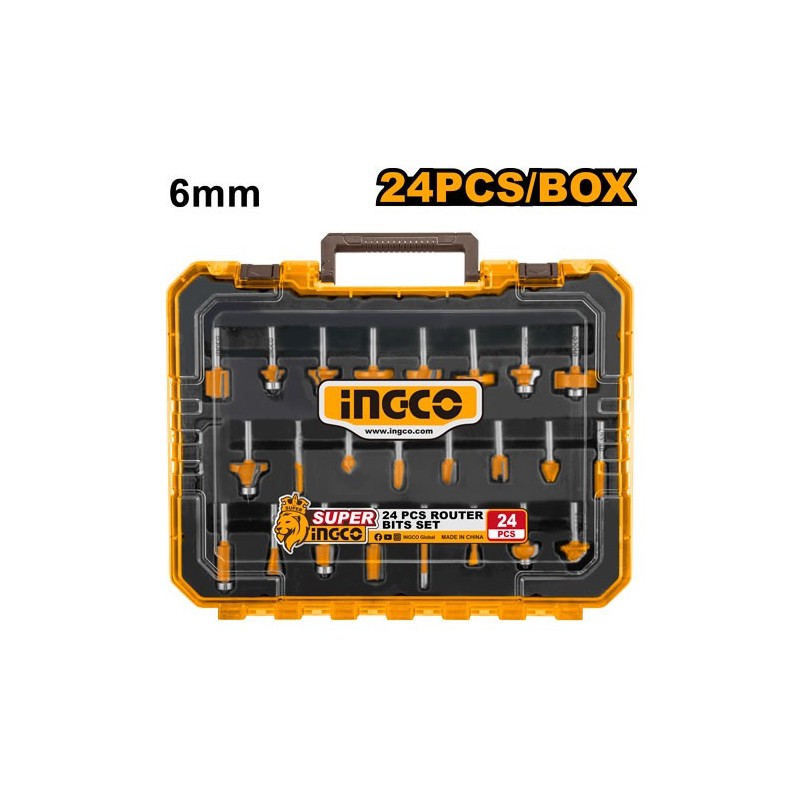 Набор фрез 6mm 24шт.  INGCO  AKRT24062