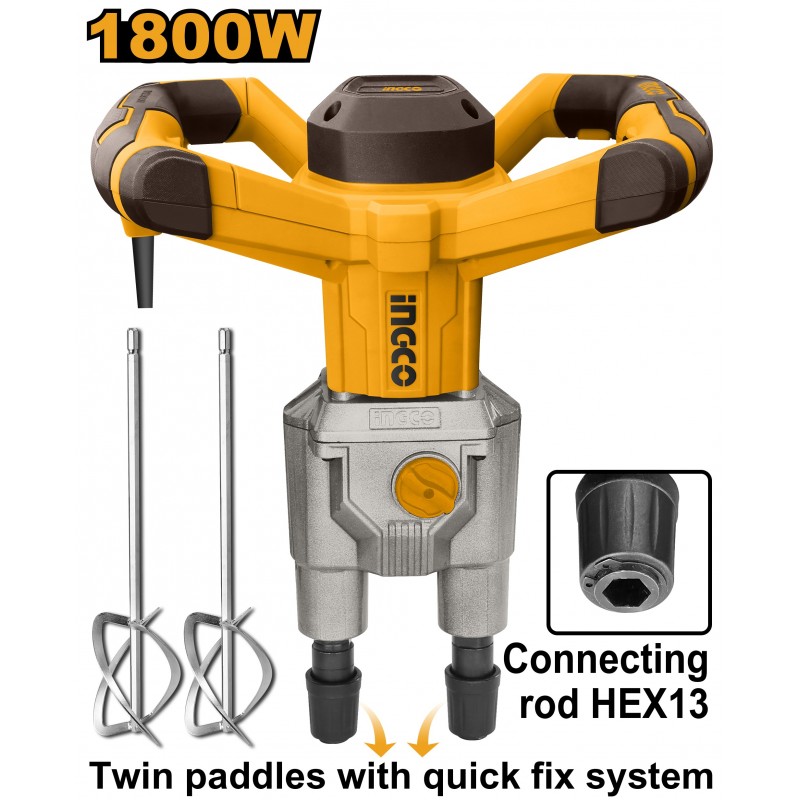 Строительный миксер 1800Вт INGCO MX218008