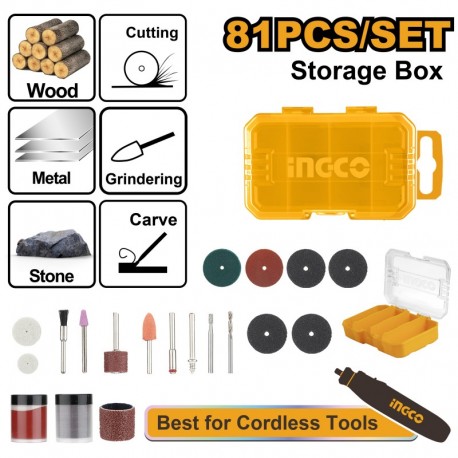 Аксессуары для мини-шлифовальной машины 81шт INGCO AKMG8081