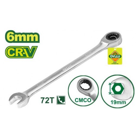 Ключ комбинированный с трещоткой 6мм CR-V DYLLU DTSA5106