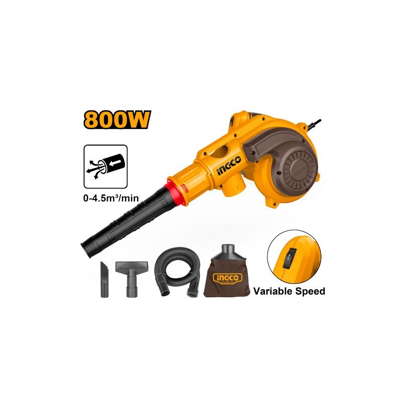 Воздуходувка/пылесос для листьев 800W INDUSTRIAL  INGCO AB8038