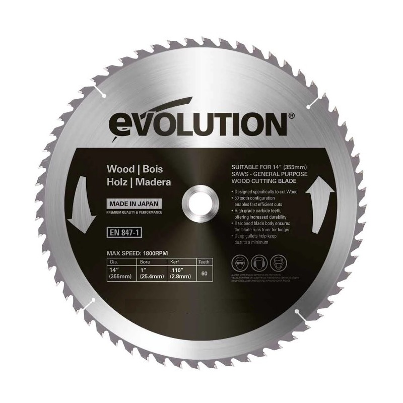 Диск по дереву 355мм Evolution GW355TCT-60