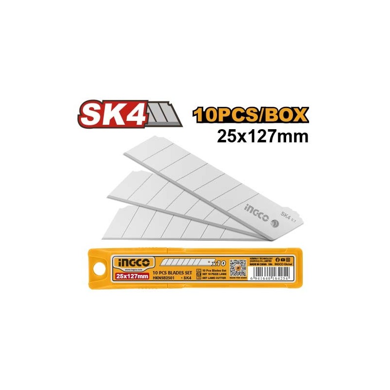 Набор лезвий 10 штук 25*127 мм INGCO HKNSB2501