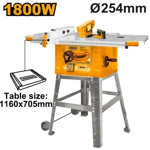 Циркулярный станок по дереву INGCO TS180028 1800 Вт, диск 254 мм