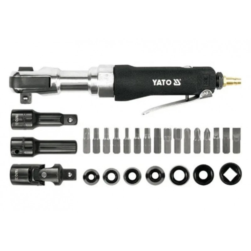 Трещотка пневматическая с набором головок YATO YT-0982
