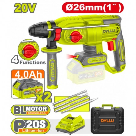 Перфоратор Li-Ion 20В/2*4.0Ач DYLLU DTLM1B262