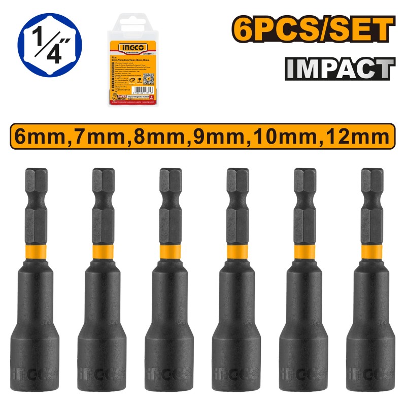 Набор шестигранных бит 6 штук 6-12 мм INGCO AMN65061