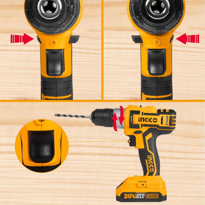 Шуруповёрт аккумуляторный Li-Ion 20В/2*2Ач INGCO CDLI2002