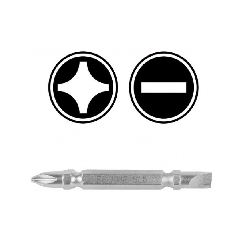Бита двухсторонняя PH2+SL6 1 шт. 65мм INGCO SDB21HL133