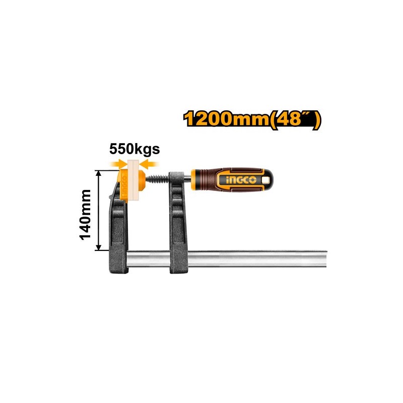 Струбцина столярная 140х1200мм INDUSTRIAL INGCO HFC021401