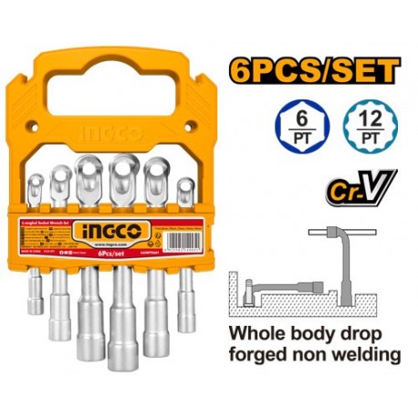 Набор шестигранных угловых ключей из 6 предметов 7-14mm INGCO...