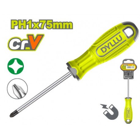 Отвертка крестовая PH1*75мм DYLLU DTSD2213