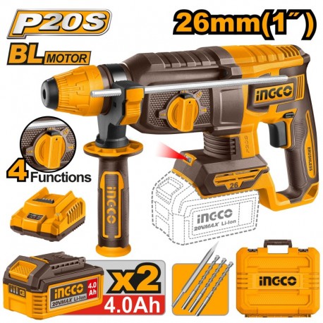 Перфоратор на аккумуляторе  SDS plus 2.5J  INDUSTRIAL INGCO...