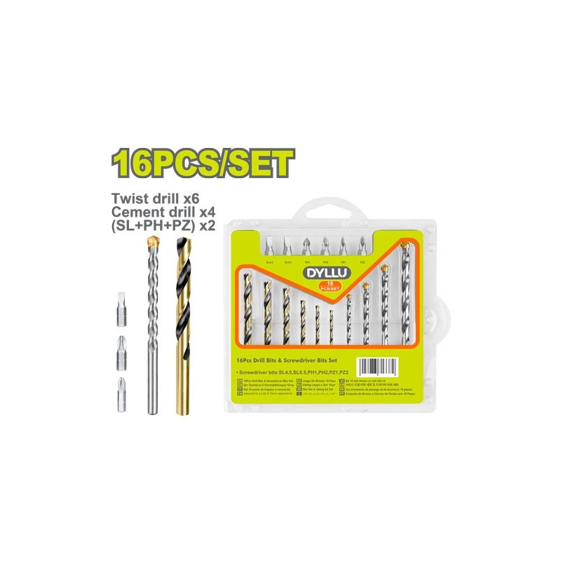 Набор бит и сверл 16шт. DYLLU DTMJ4165