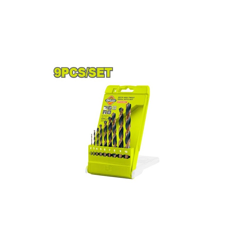 Набор свёрел по металу HSS 9шт. DYLLU DTTD6B02
