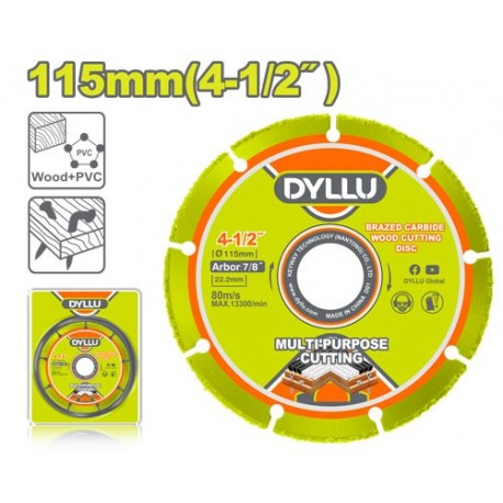Диск по  дереву с паяным твёрдым сплавом 115мм DYLLU DTCD1K45