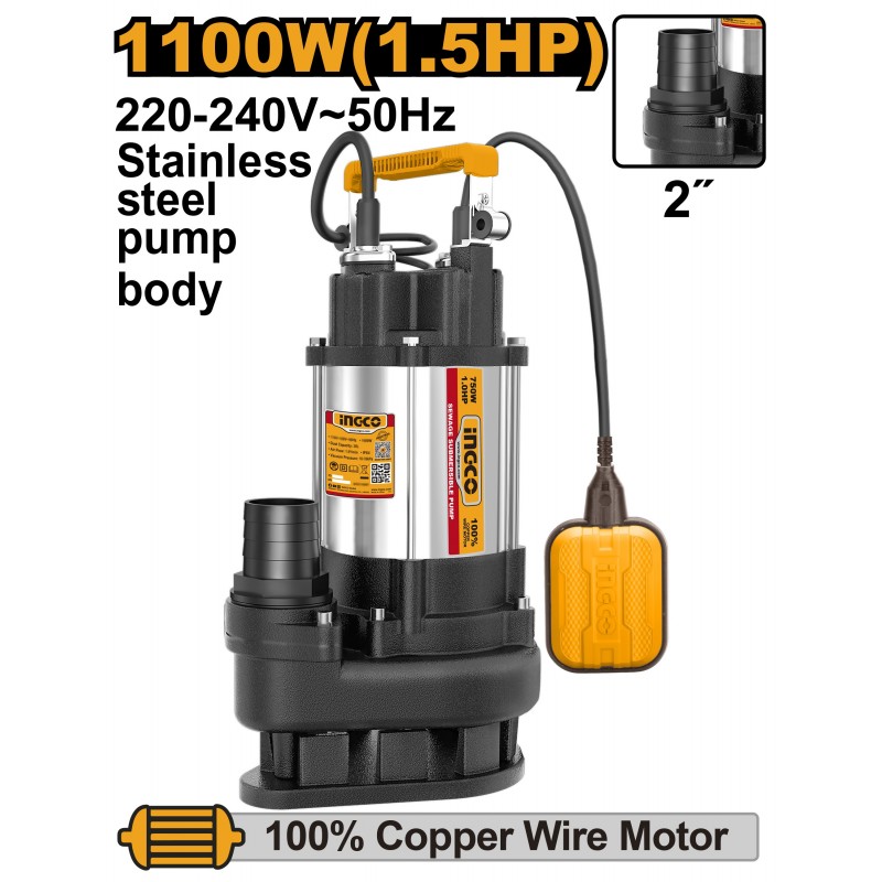 Насос дренажный 1100W INGCO SPDS11008