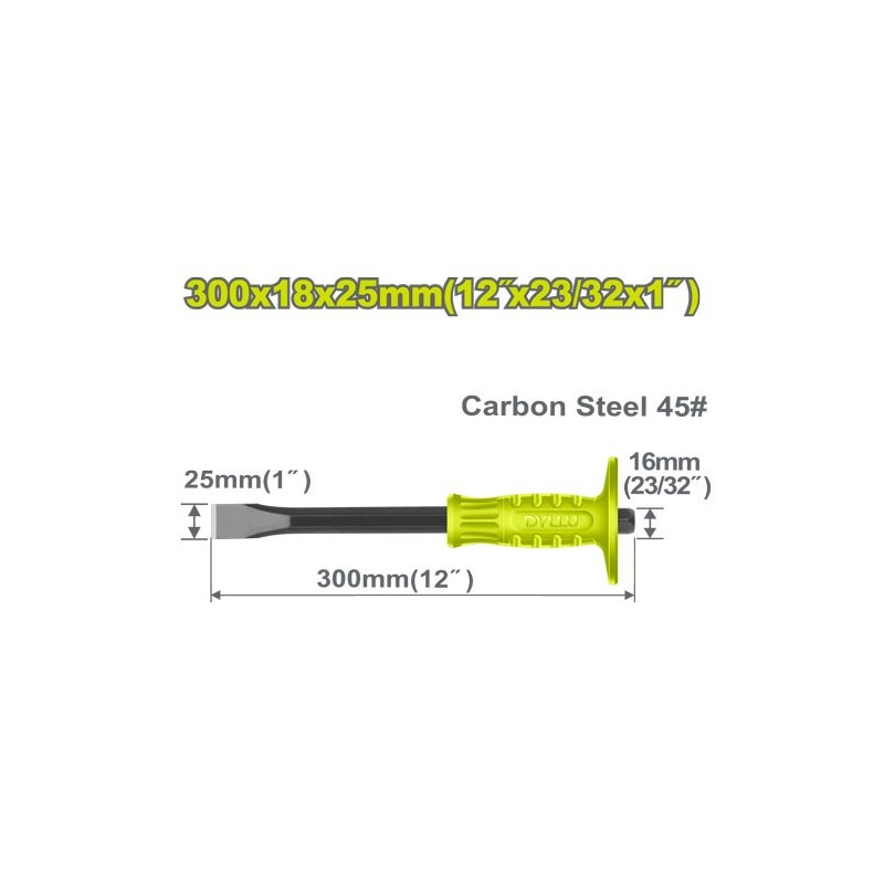 Зубило с защитой для рук 300x18x25мм DYLLU DTCC1302