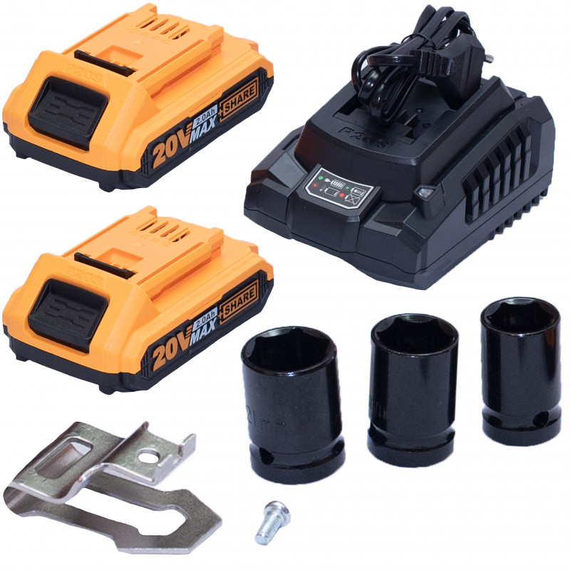 Гайковёрт аккумуляторный ударный  Li-Ion 20В/2*2А INGCO CIWLI2001