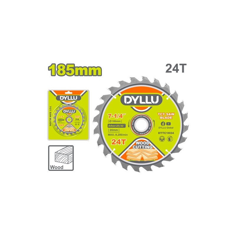 Диск по  дереву 185мм 24T DYLLU DTTC1K04