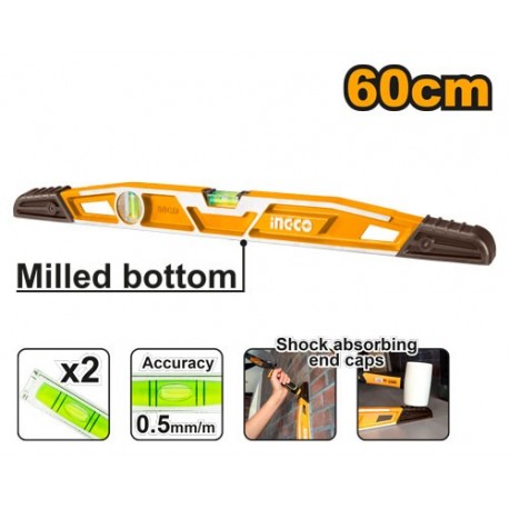 Алюминиевый уровень 60 см INGCO  HBSL08060