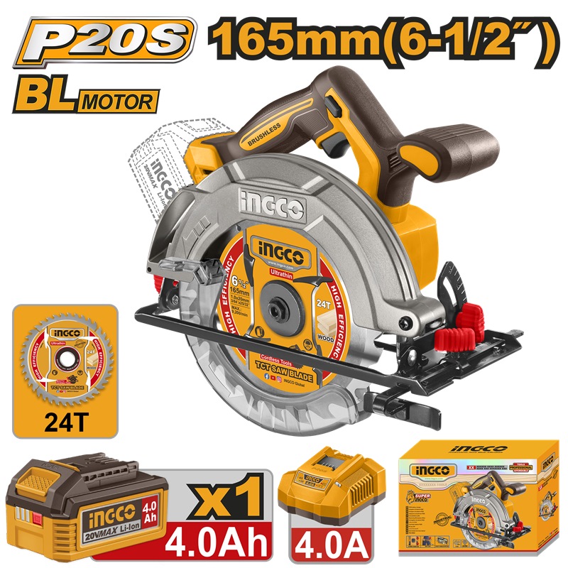 Аккумуляторная циркулярная пила INGCO CSLI16523
