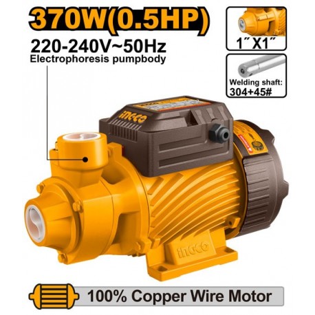 Поверхностный насос для воды c автовсасыванием 370В INGCO...