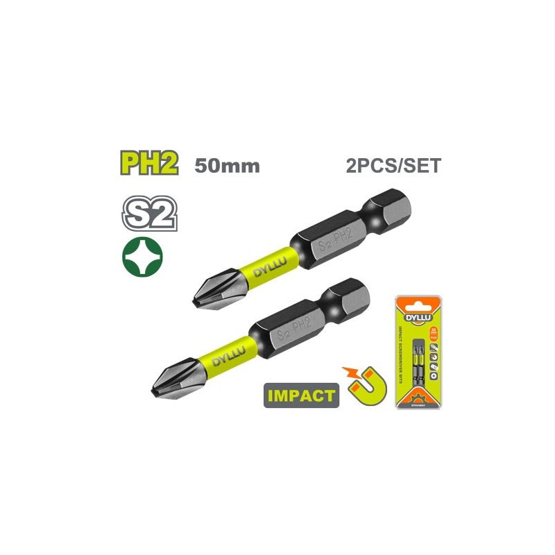 Набор ударных бит PH2 2шт. 50мм DYLLU DTSV2K61
