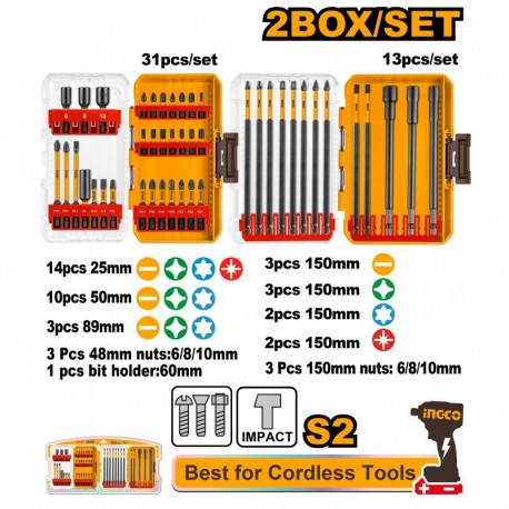 Набор бит и торцевых головок 44шт. INGCO AKDL24408