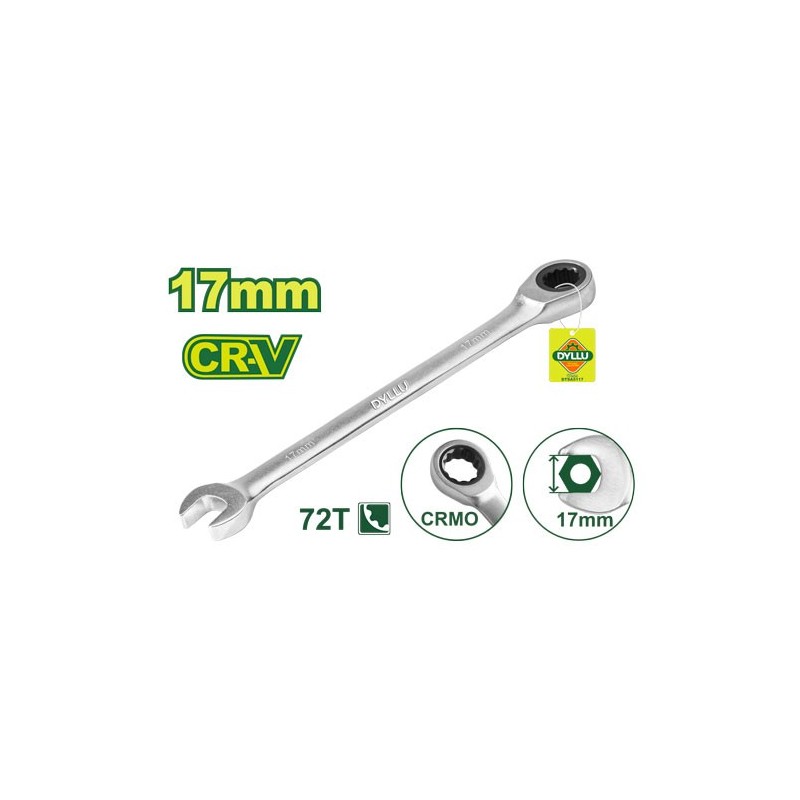 Ключ комбинированный с трещоткой 17 мм CR-V DYLLU DTSA5117